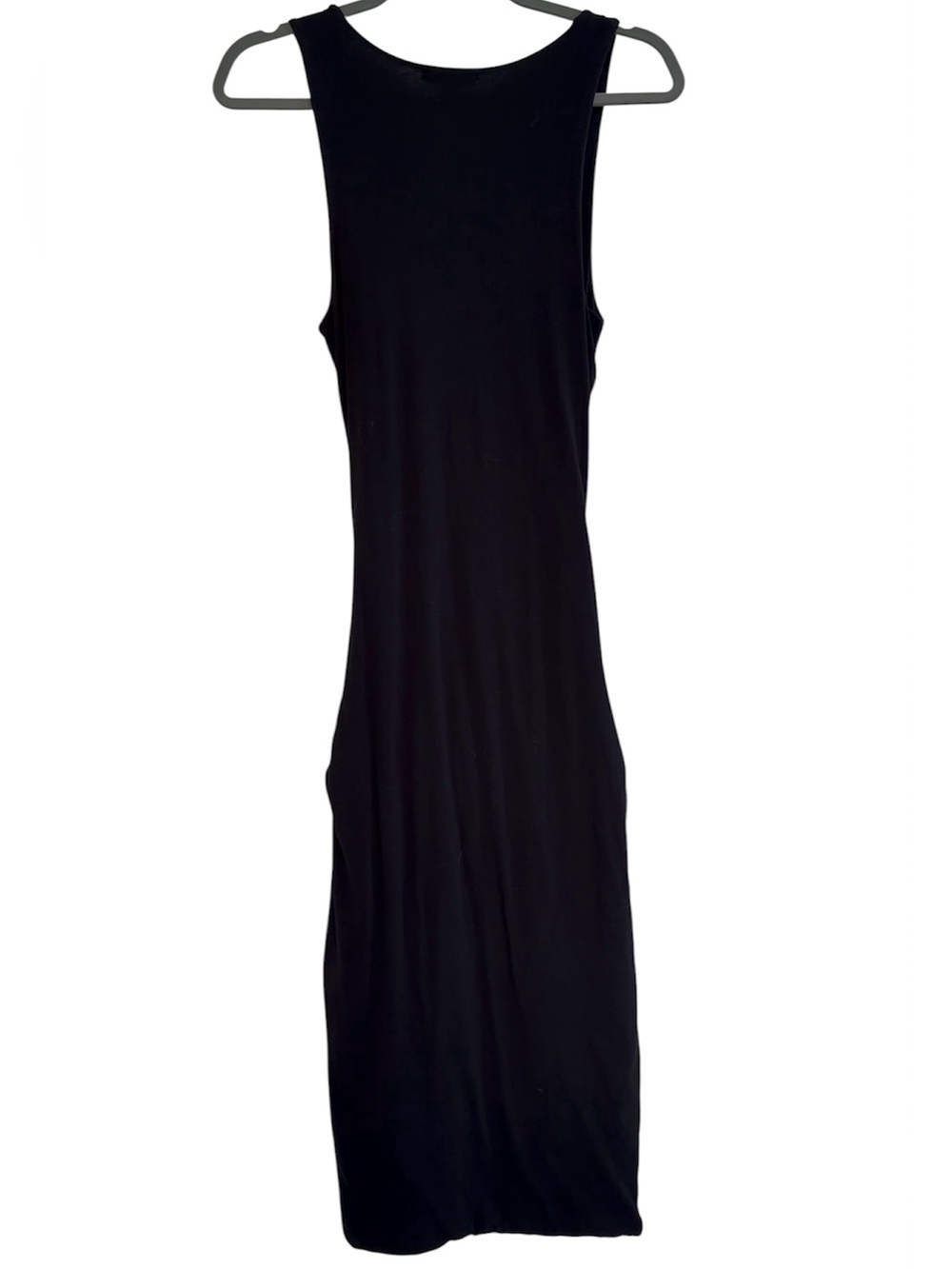 James Perse Cotton Black Ruched Belt Dress - Size 2 - Picture 4 of 5